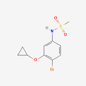 molecular formula C10H12BrNO3S B14818116 N-(4-Bromo-3-cyclopropoxyphenyl)methanesulfonamide 