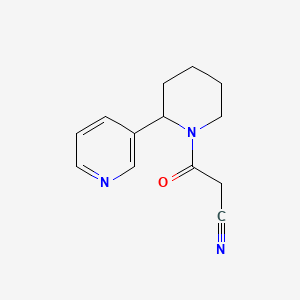 molecular formula C13H15N3O B1481816 3-Oxo-3-(2-(pyridin-3-yl)piperidin-1-yl)propanenitrile CAS No. 2098104-87-9