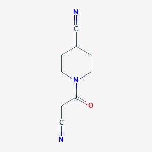 molecular formula C9H11N3O B1481817 1-(2-Cyanoacetyl)piperidine-4-carbonitrile CAS No. 1866734-35-1