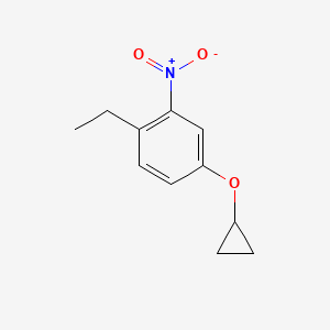 molecular formula C11H13NO3 B14818175 4-Cyclopropoxy-1-ethyl-2-nitrobenzene 