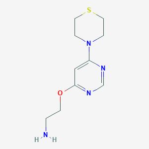 molecular formula C10H16N4OS B1481819 2-((6-Thiomorpholinopyrimidin-4-yl)oxy)ethan-1-amine CAS No. 2097972-18-2