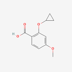 molecular formula C11H12O4 B14818233 2-Cyclopropoxy-4-methoxybenzoic acid 
