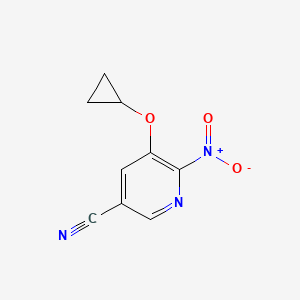 molecular formula C9H7N3O3 B14818240 5-Cyclopropoxy-6-nitronicotinonitrile 