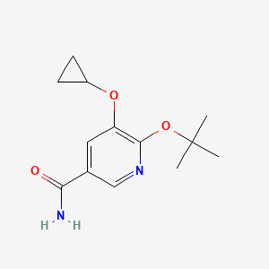 molecular formula C13H18N2O3 B14818282 6-Tert-butoxy-5-cyclopropoxynicotinamide 