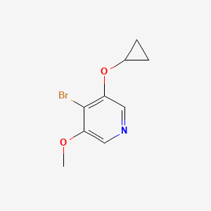 molecular formula C9H10BrNO2 B14818297 4-Bromo-3-cyclopropoxy-5-methoxypyridine 