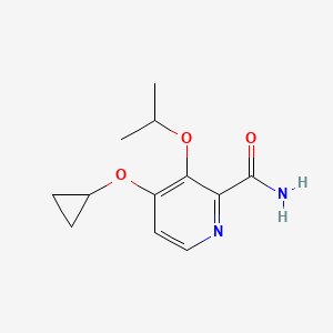 molecular formula C12H16N2O3 B14818307 4-Cyclopropoxy-3-isopropoxypicolinamide 