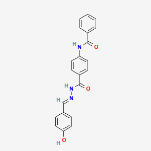 molecular formula C21H17N3O3 B14818359 N-(4-{[(2E)-2-(4-hydroxybenzylidene)hydrazinyl]carbonyl}phenyl)benzamide 