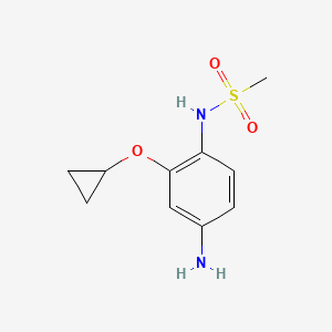 molecular formula C10H14N2O3S B14818365 N-(4-Amino-2-cyclopropoxyphenyl)methanesulfonamide 