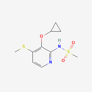 molecular formula C10H14N2O3S2 B14818372 N-(3-Cyclopropoxy-4-(methylthio)pyridin-2-YL)methanesulfonamide 