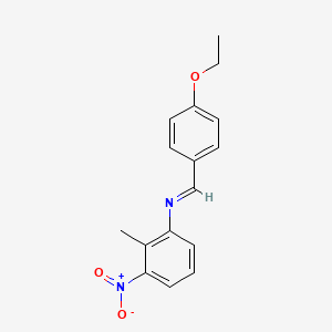 molecular formula C16H16N2O3 B14818396 N-[(E)-(4-ethoxyphenyl)methylidene]-2-methyl-3-nitroaniline 