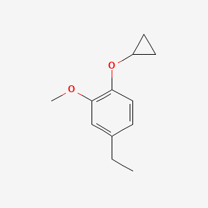 molecular formula C12H16O2 B14818410 1-Cyclopropoxy-4-ethyl-2-methoxybenzene 