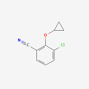 molecular formula C10H8ClNO B14818452 3-Chloro-2-cyclopropoxybenzonitrile 