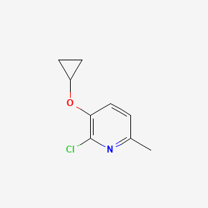 molecular formula C9H10ClNO B14818501 2-Chloro-3-cyclopropoxy-6-methylpyridine 
