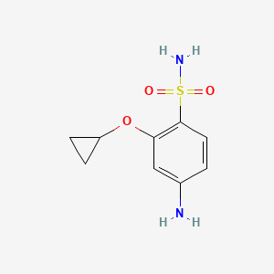 molecular formula C9H12N2O3S B14818508 4-Amino-2-cyclopropoxybenzenesulfonamide 
