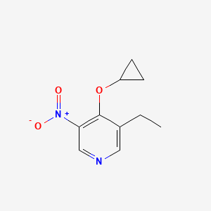 molecular formula C10H12N2O3 B14818529 4-Cyclopropoxy-3-ethyl-5-nitropyridine 