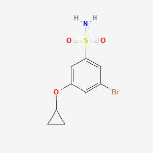 molecular formula C9H10BrNO3S B14818572 3-Bromo-5-cyclopropoxybenzenesulfonamide 
