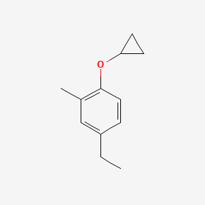 molecular formula C12H16O B14818576 1-Cyclopropoxy-4-ethyl-2-methylbenzene 