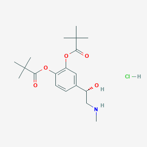 molecular formula C19H30ClNO5 B148186 Dipivefrine hydrochloride, (S)- CAS No. 133815-41-5