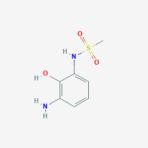 molecular formula C7H10N2O3S B14818613 N-(3-Amino-2-hydroxyphenyl)methanesulfonamide 
