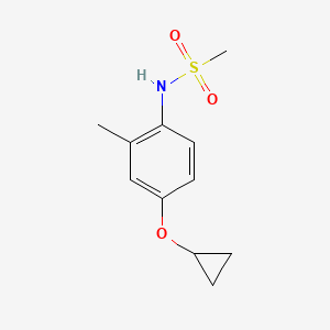 molecular formula C11H15NO3S B14818680 N-(4-Cyclopropoxy-2-methylphenyl)methanesulfonamide 