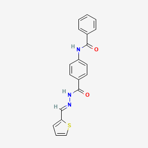 molecular formula C19H15N3O2S B14818698 N-(4-{[(2E)-2-(thiophen-2-ylmethylidene)hydrazinyl]carbonyl}phenyl)benzamide 
