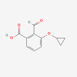 molecular formula C11H10O4 B14818727 3-Cyclopropoxy-2-formylbenzoic acid 