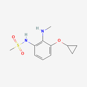 molecular formula C11H16N2O3S B14818759 N-(3-Cyclopropoxy-2-(methylamino)phenyl)methanesulfonamide 
