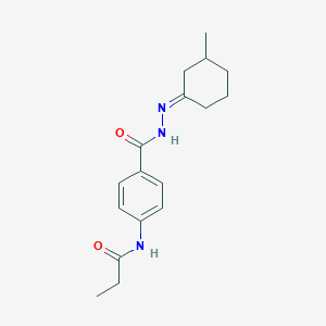 molecular formula C17H23N3O2 B14818766 N-(4-{[(2E)-2-(3-methylcyclohexylidene)hydrazinyl]carbonyl}phenyl)propanamide 