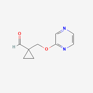 1-((Pyrazin-2-yloxy)methyl)cyclopropane-1-carbaldehyde