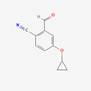 molecular formula C11H9NO2 B14818786 4-Cyclopropoxy-2-formylbenzonitrile 