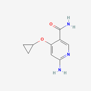 molecular formula C9H11N3O2 B14818811 6-Amino-4-cyclopropoxynicotinamide 