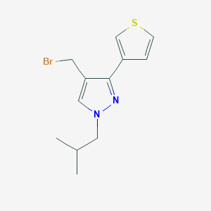 4-(bromomethyl)-1-isobutyl-3-(thiophen-3-yl)-1H-pyrazole