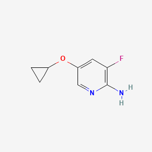 molecular formula C8H9FN2O B14818859 5-Cyclopropoxy-3-fluoropyridin-2-amine 
