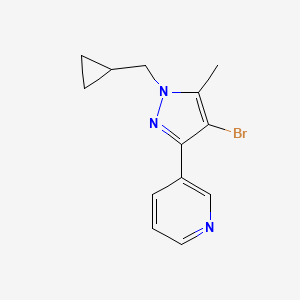 3-(4-bromo-1-(cyclopropylmethyl)-5-methyl-1H-pyrazol-3-yl)pyridine
