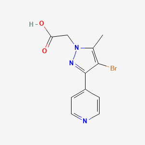 molecular formula C11H10BrN3O2 B1481888 2-(4-bromo-5-methyl-3-(pyridin-4-yl)-1H-pyrazol-1-yl)acetic acid CAS No. 2098074-31-6