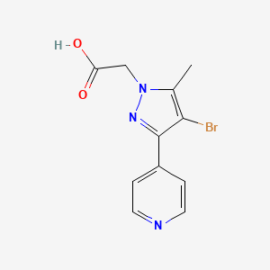 2-(4-bromo-5-methyl-3-(pyridin-4-yl)-1H-pyrazol-1-yl)acetic acid