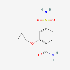 molecular formula C10H12N2O4S B14818909 2-Cyclopropoxy-4-sulfamoylbenzamide 