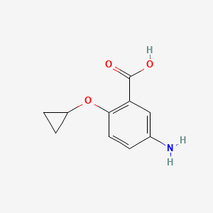 molecular formula C10H11NO3 B14818923 5-Amino-2-cyclopropoxybenzoic acid 