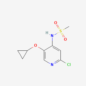 molecular formula C9H11ClN2O3S B14818937 N-(2-Chloro-5-cyclopropoxypyridin-4-YL)methanesulfonamide 
