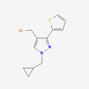 4-(bromomethyl)-1-(cyclopropylmethyl)-3-(thiophen-2-yl)-1H-pyrazole