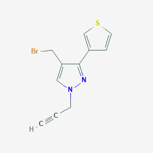 4-(bromomethyl)-1-(prop-2-yn-1-yl)-3-(thiophen-3-yl)-1H-pyrazole