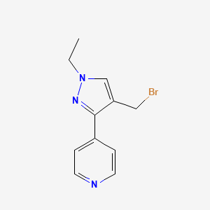 4-(4-(bromomethyl)-1-ethyl-1H-pyrazol-3-yl)pyridine