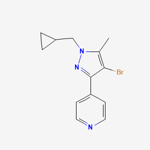 4-(4-bromo-1-(cyclopropylmethyl)-5-methyl-1H-pyrazol-3-yl)pyridine