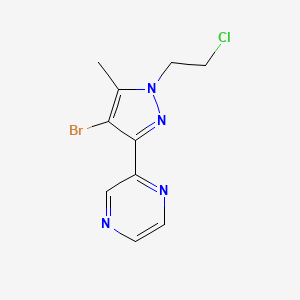 2-(4-bromo-1-(2-chloroethyl)-5-methyl-1H-pyrazol-3-yl)pyrazine