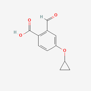 molecular formula C11H10O4 B14819031 4-Cyclopropoxy-2-formylbenzoic acid 