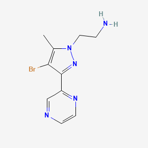 2-(4-bromo-5-methyl-3-(pyrazin-2-yl)-1H-pyrazol-1-yl)ethan-1-amine