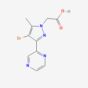 2-(4-bromo-5-methyl-3-(pyrazin-2-yl)-1H-pyrazol-1-yl)acetic acid