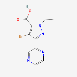 4-bromo-1-ethyl-3-(pyrazin-2-yl)-1H-pyrazole-5-carboxylic acid