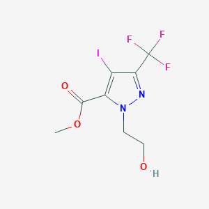 molecular formula C8H8F3IN2O3 B1481915 methyl 1-(2-hydroxyethyl)-4-iodo-3-(trifluoromethyl)-1H-pyrazole-5-carboxylate CAS No. 2098074-54-3