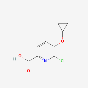 molecular formula C9H8ClNO3 B14819172 6-Chloro-5-cyclopropoxypicolinic acid 
